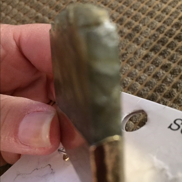 New Brown Sideways Natural Stone Pendant Connector - Picture 6 of 11